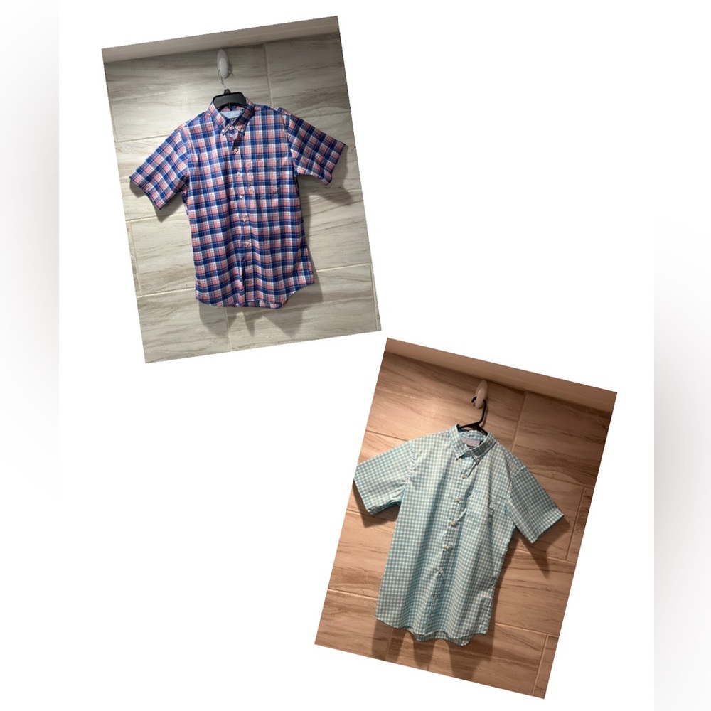 Izod Performance Short Sleeve Button Down Dress Shirts Men’s M Lot of 2